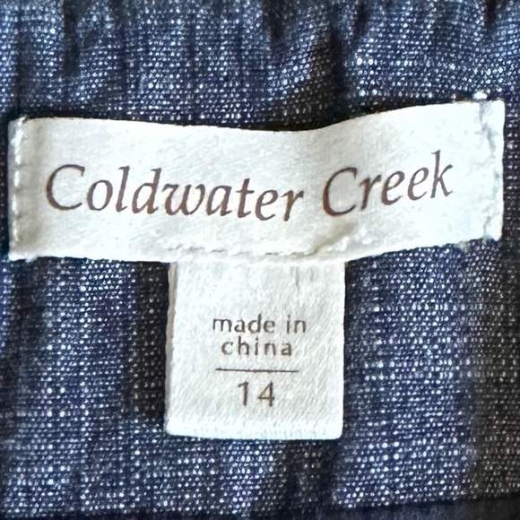 Coldwater Creek Studded Denim Jacket 14 Cap Sleeve Dark Chambray Boho Western - Picture 7 of 9